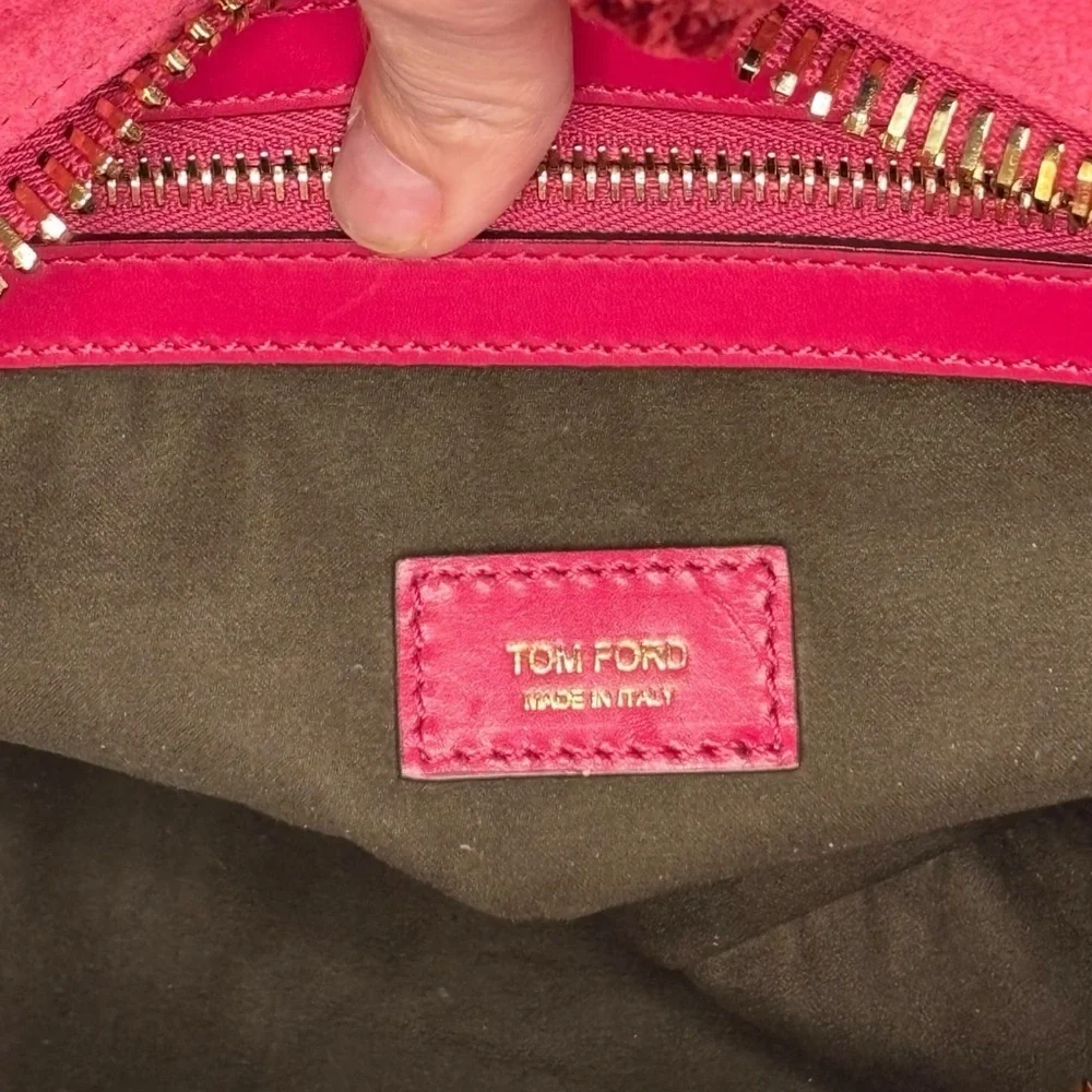Tom Ford | Rare Suede Zip-Trim Duffel | Fuchsia Pink | 12”